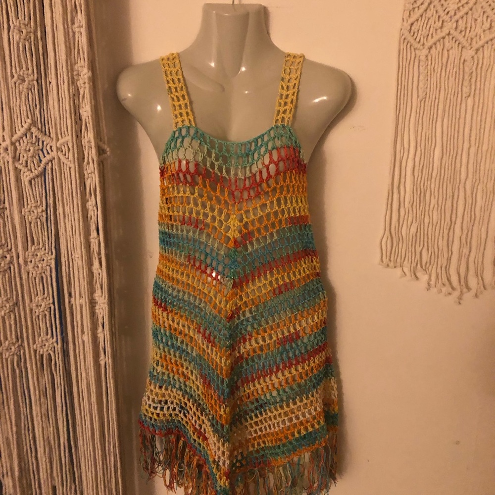 Colorful Crochet Beach Cover-Up